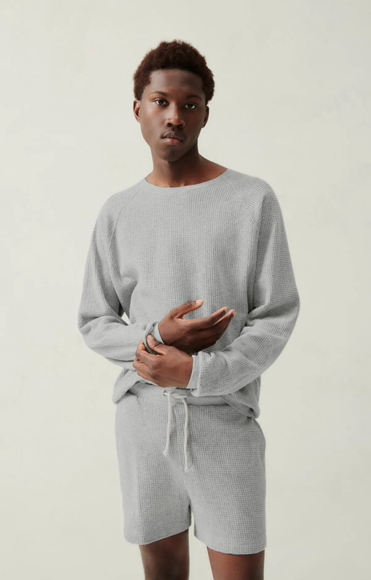 Herren American Vintage |Herrensweatshirt Koukoubay Grau Meliert
