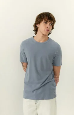 Herren American Vintage |Herren-T-Shirt Devon Blau Grau Vintage
