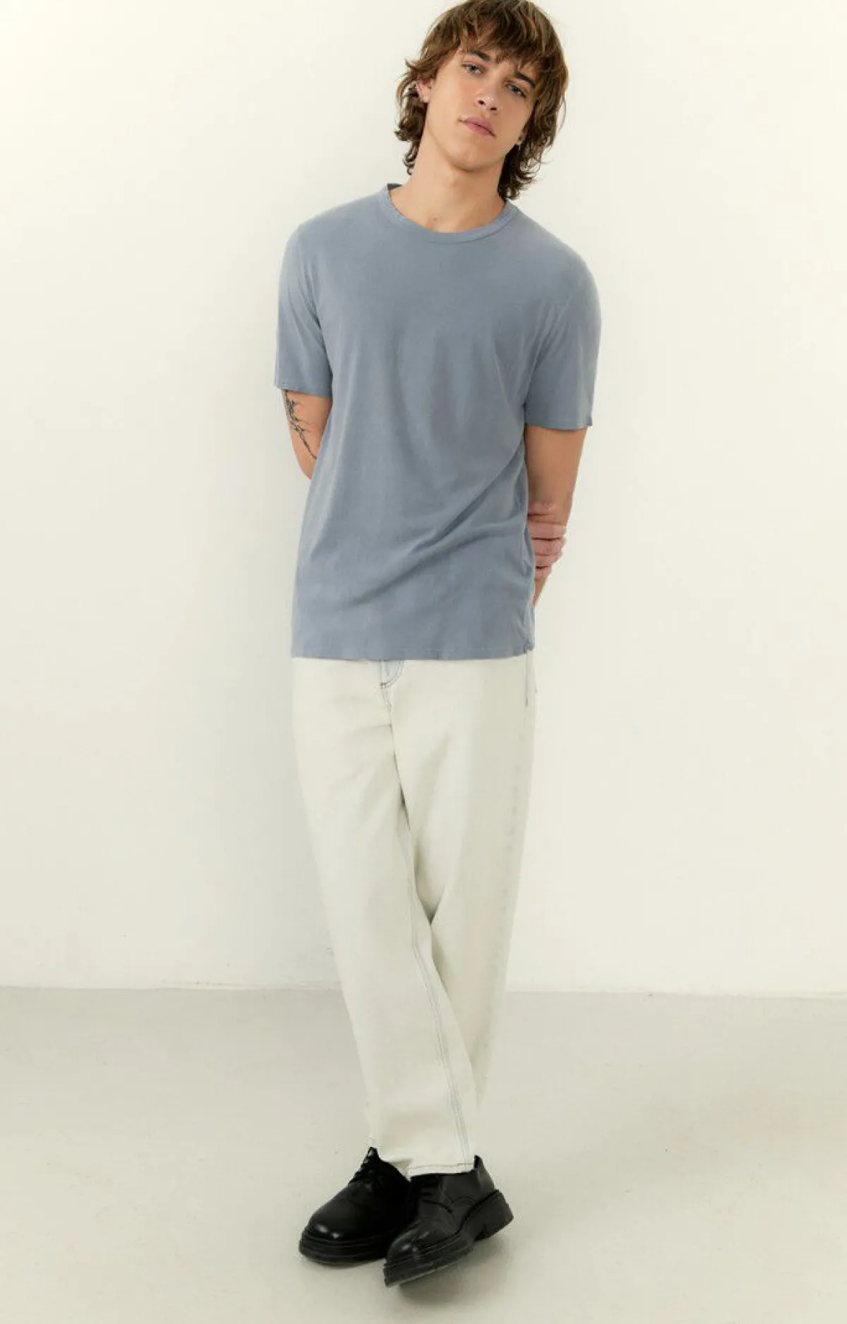 Herren American Vintage |Herren-T-Shirt Devon Blau Grau Vintage