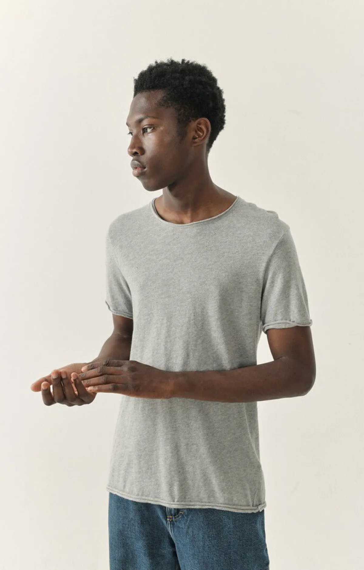 Herren American Vintage |Herren-T-Shirt Sonoma Grau Meliert