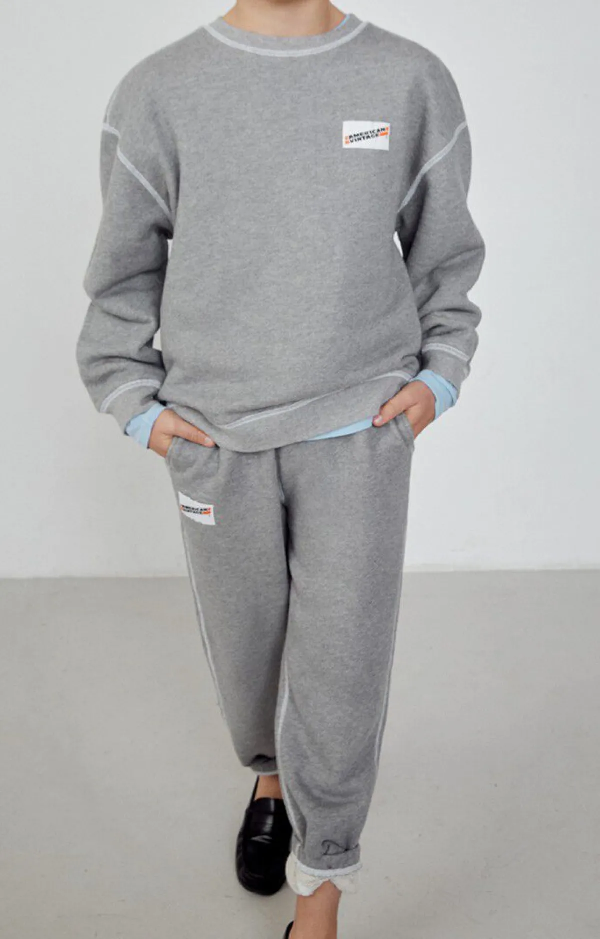 Kinder American Vintage |Kinderjogginghose Gupcity Grau Meliert