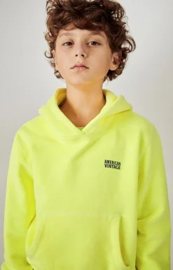 Kinder American Vintage |Kinderkapuzensweatshirt Izubird Neongelb
