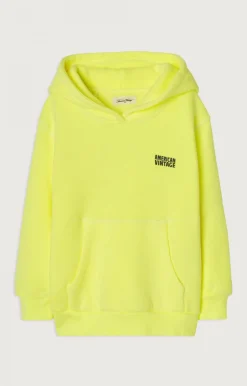 Kinder American Vintage |Kinderkapuzensweatshirt Izubird Neongelb