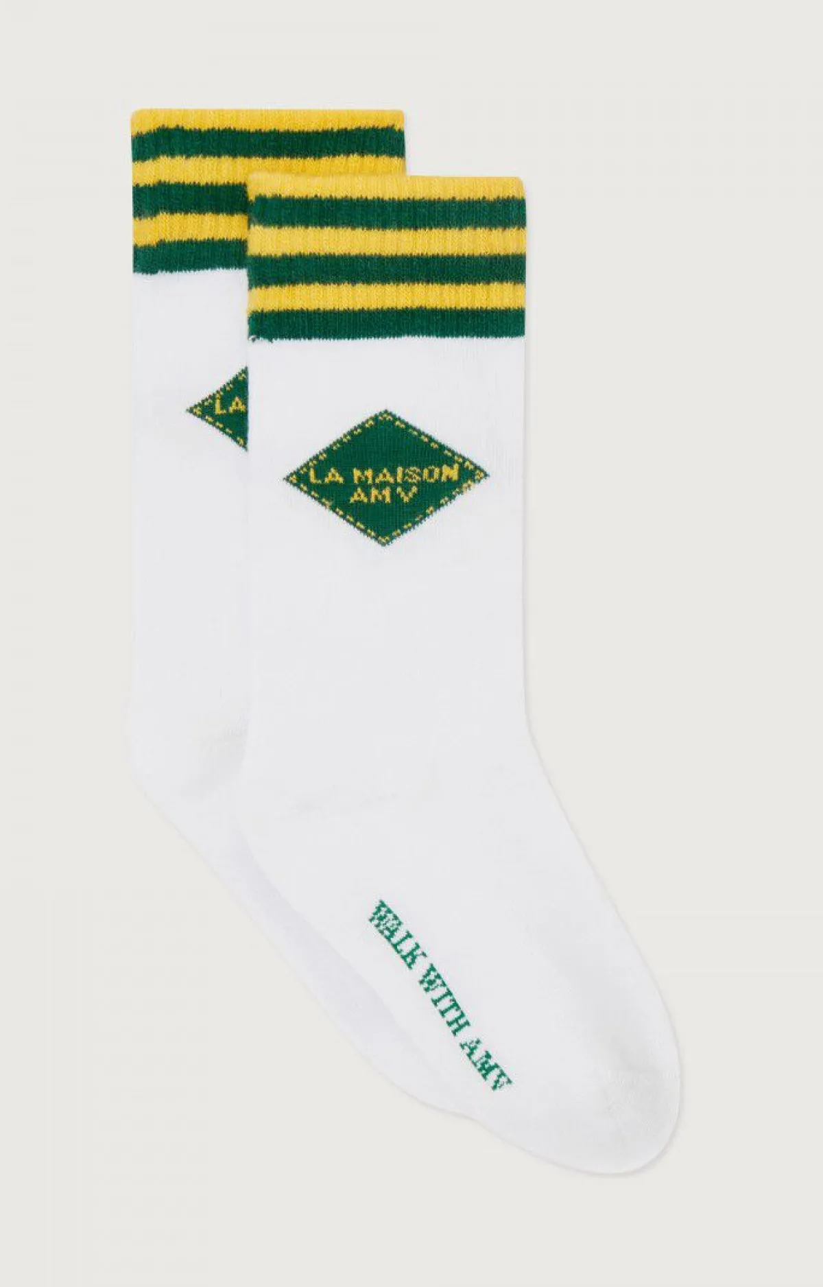 Kinder American Vintage |Kindersocken Clypsun Grun Und Gelb Gestreift